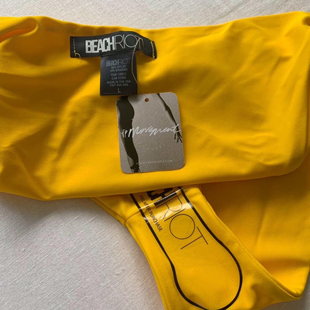 Beach Riot High Cut Yellow Bikini Bottom - Picture 5 of 6